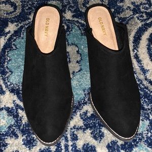 Suede, heeled mules